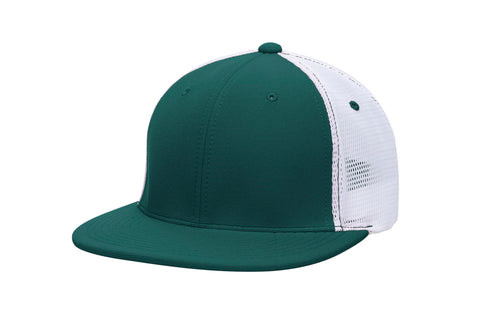 Pacific Headwear Premium M2 Performance Trucker Flexfit® Cap (ES341), Color 'DarkGreenWhiteDarkGreen'